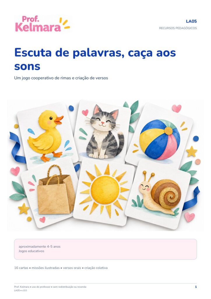 Capa de Escuta de palavras, caça aos sons