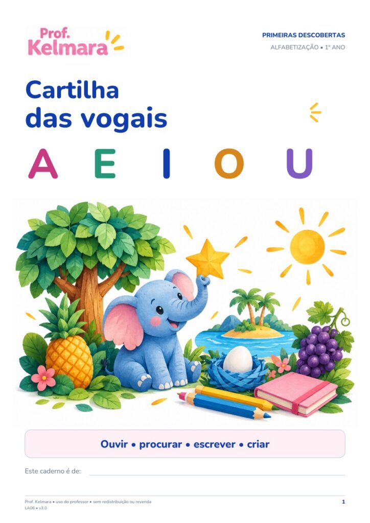 Capa de Cartilha das vogais